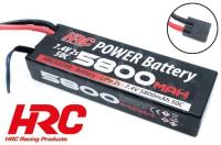 Battery - LiPo 2S - 7.4V 5800mAh 50C - RC Car - HRC 5800 - Hard Case - TRX Plug 138.5x46.5x25mm