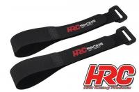 Hook and loop tape with eyelet - black with logo - 15x200mm