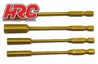 Tool - HEX tips set for electric screwdriver - Titanium coated - 4.0/5.5/7.0/8.0 mm Sockets
