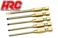 Tool - HEX bit set for electric screwdriver - Titanium coated - 1.5/2.0/2.5/3.0mm Hex & 4mm +