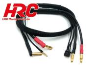 Charger Lead - 4mm Bullet to 4mm & JST Balancer Plug for Hardcase battery - 50cm WRAP Type - Pro - Gold