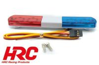 Set d'éclairage - 1/10 TC/Drift - LED - Prise JR - Barre de toit Police V3 Etroit (Bleu / Rouge)