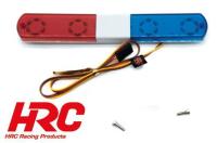 Set di illuminazione - 1/10 TC/Drift - LED - JR Connetore - Barra di tetto Polizia V3 Wide (Blu / Rosso)