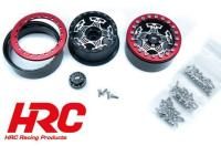 Wheels - 1/10 Crawler - 1.9" - 12mm Hex - Aluminium - Skull Beadlock - Red (4 pcs)
