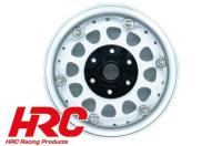 Wheels - 1/10 Crawler - 1.9" - 12mm Hex - Aluminium - Beadlock - White with Black Ring (4 pcs)
