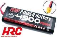 Battery- LiPo 2S - 7.4V 4900mAh 30C - Rounded Hard Case - XT60 138.5x46.5x25mm
