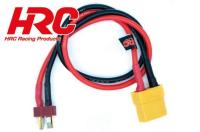 Charger Lead - XT90 (F) to Ultra T Battery Plug - 300mm - Gold