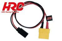 Cavo del caricabatterie - XT90 (F) alla batteria del ricevitore JR Spina universale - 300 mm - Oro