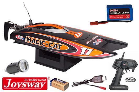 Joysway - JOY8108V5 - Bateau de course - électrique - RTR - Magic Cat V5 - avec chargeur 6.4V 320mAh LiFe & USB/12V