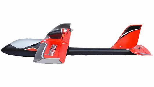 Airplane - RTF - Huntsman V2 Orange 1100mm Glider - J4C14 radio Mode 2 - with 7.4V 1200mAh LiPo & AC Balance Charger