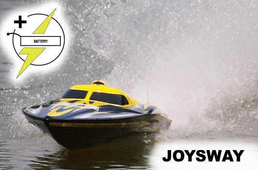 Race Boat - Electric - RTR - Alpha - BRUSHLESS - HRC COMBO 2x 11.1V 4500mAh 40C LiPo - Yellow color