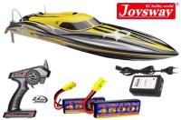 Race Boat - Electric - RTR - Alpha - BRUSHLESS - HRC COMBO 2x 11.1V 4500mAh 40C LiPo - Yellow color