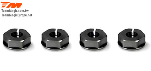 K Factory - KF1418-1 - Pièce Option - TM E4D/E4D-MF - Aluminium 7075 - Hexagones de roues -0.75mm (4 pces)