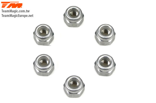 K Factory - KF5114 - Nuts - M3.5 nyloc - Aluminium (6 pcs)