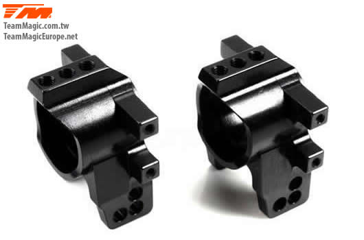 K Factory - KF2157BK - Option Part - E4D-MF - Aluminum 7075 - Rear Hub Carrier - Black (2 pcs)