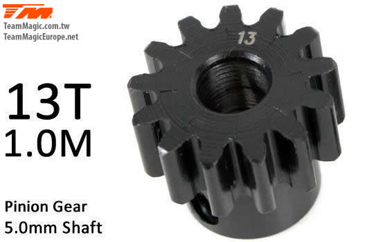 K Factory - KF6602-13 - Pinion Gear - 1.0M / 5mm Shaft - Steel - 13T