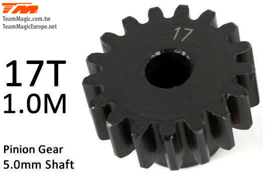 K Factory - KF6602-17 - Pinion Gear - 1.0M / 5mm Shaft - Steel - 17T