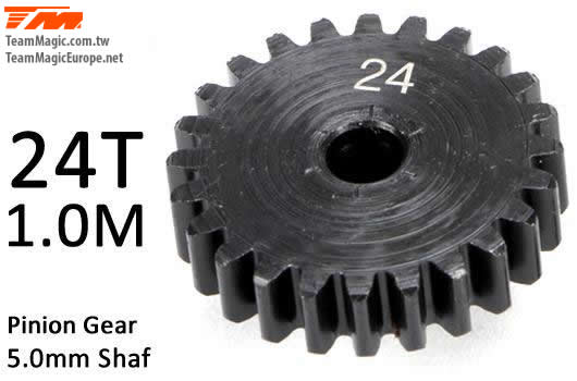 K Factory - KF6602-24 - Pinion Gear - 1.0M / 5mm Shaft - Steel - 24T