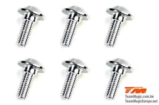 K Factory - KF1006 - Screws - Large Head - Aluminum 7075 - M3 x 8mm - Special Servo (6 pcs)