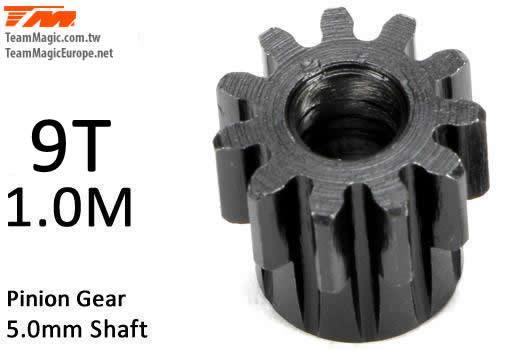 K Factory - KF6602-9 - Pinion Gear - 1.0M / 5mm Shaft - Steel -  9T