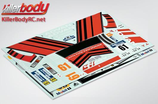 KillerBody - KBD48007 - Stickers - 1/10 Touring - Scale - Mitsubishi Lancer Evolution X - Racing