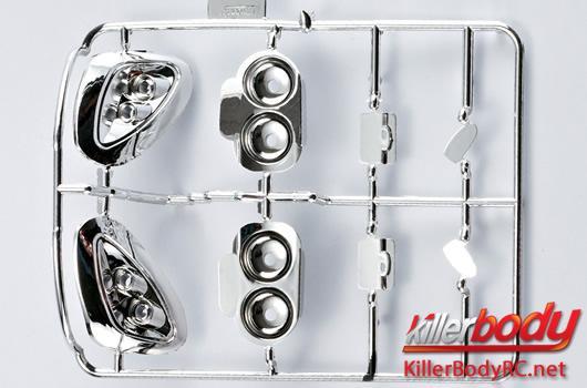 KillerBody - KBD48021 - Body Parts - 1/10 Touring / Drift - Scale - Electroplated Light Bucket Set for Corvette GT2