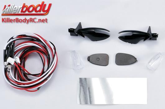 KillerBody - KBD48060 - Lichtset - 1/10 TC/Drift - Scale - LED - Spiegel mit LED Unit Set für Touring Car