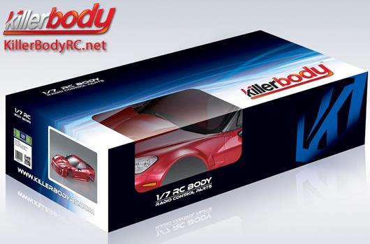 KillerBody - KBD48084 - Body - 1/7 Touring - Traxxas XO-1 - Scale - Finished - Box - Corvette GT2 - Dark Metallic Red