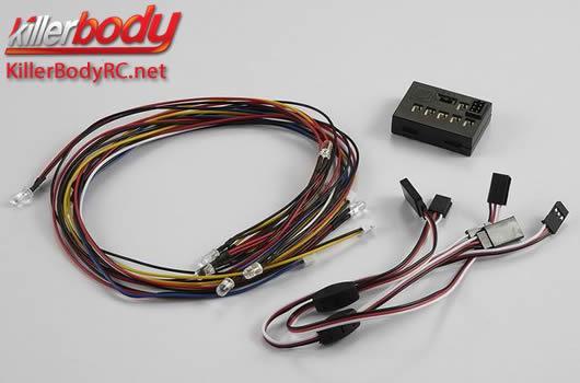 KillerBody - KBD48101 - Light Kit - 1/10 TC/Drift - Scale - LED - Light System with Control Box - 10 LEDs