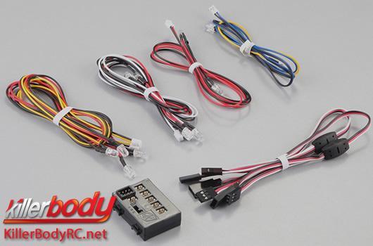 KillerBody - KBD48102 - Set d'éclairage - 1/10 TC/Drift - Scale - LED - Système d'éclairage avec Control Box - 12 LEDs