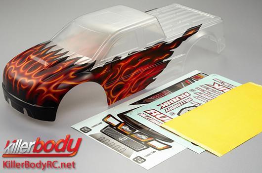 KillerBody - KBD48205 - Carrosserie - Monster Truck - Scale - Pré-Peinte - Rubik - Flame pattern - fits Traxxas E-Maxx/Revo