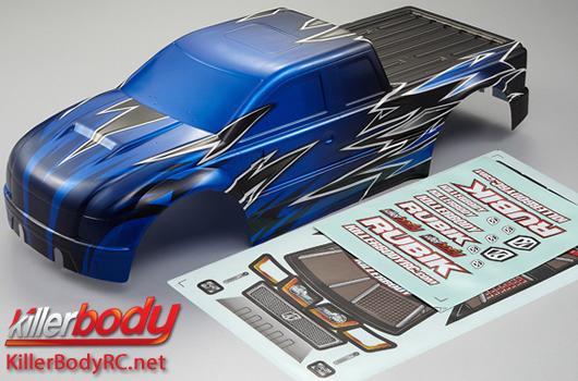 KillerBody - KBD48213 - Body - Monster Truck - Scale - Painted - Rubik - Knight-blue pattern - fits Traxxas E-Maxx