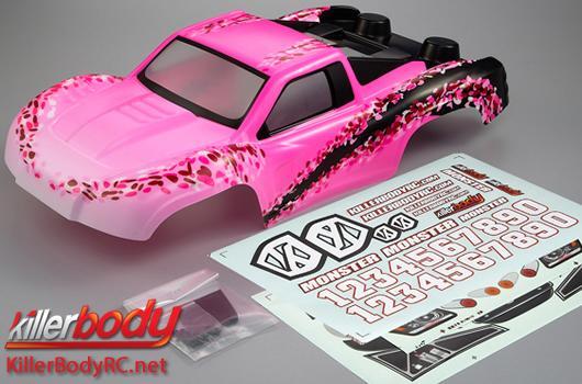 KillerBody - KBD48214 - Body - 1/10 Short Course  - Painted - Monster Lady - Flower Pattern - fits Traxxas / HPI / Associated Short Course Trucks