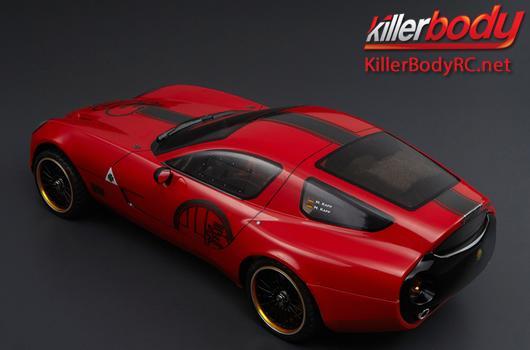 KillerBody - KBD48249 - Karosserie - 1/10 Touring / Drift - 195mm  - Fertig lackiert - Box - Alfa Romeo TZ3 Corsa - Rot