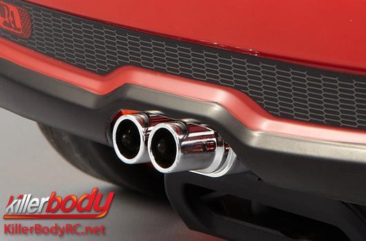 KillerBody - KBD48281 - Body Parts - 1/10 Accessory - Scale - Exhaust Pipe - LED compatible - Double type (2 pcs)