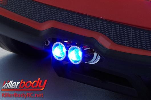 KillerBody - KBD48281 - Parti di carrozzeria - 1/10 accessorio - Scale - Scappamento Finto - LED compatibile - Tipo doppio (2 pzi)