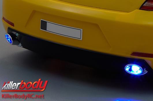 KillerBody - KBD48282 - Parti di carrozzeria - 1/10 accessorio - Scale - Scappamento Finto - LED compatibile - Tipo singolo (2 pzi)