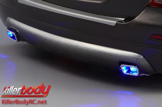 KillerBody - KBD48283 - Parti di carrozzeria - 1/10 accessorio - Scale - Scappamento Finto - LED compatibile - Tipo singolo (2 pzi)