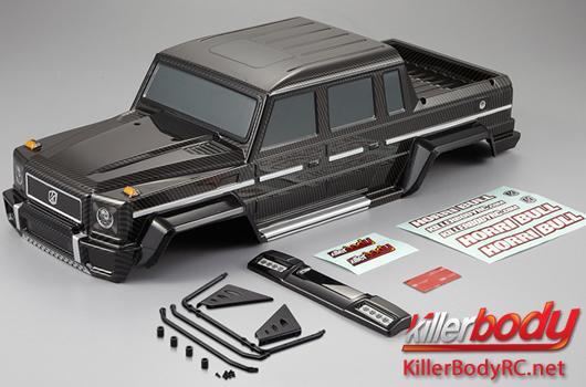 KillerBody - KBD48332 - Karosserie - 1/10 Crawler  - Fertig lackiert - Horri-Bull - Kohlenfahser graphics - fits Axial 2012 Jeep Wrangler
