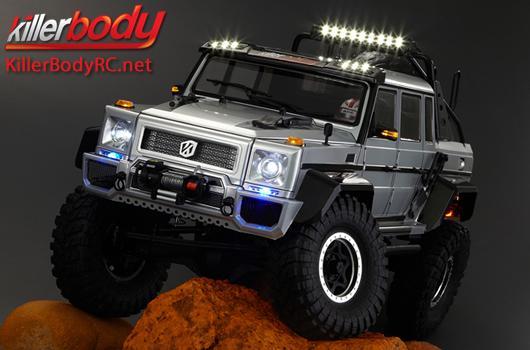KillerBody - KBD48336 - Karosserie - 1/10 Crawler - Scale - Fertig lackiert - Box - Horri-Bull - Silber - fits Axial 2012 Jeep Wrangler
