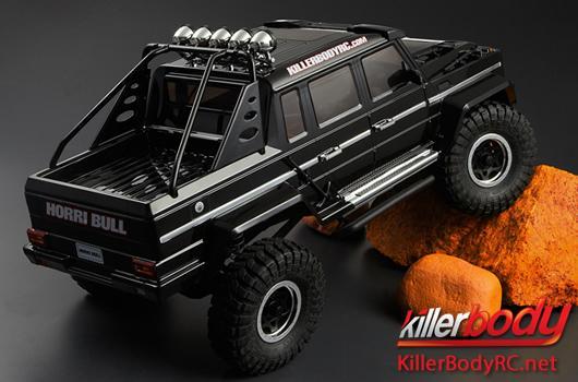 KillerBody - KBD48338 - Karosserie - 1/10 Crawler  - Fertig lackiert - Box - Horri-Bull - Schwarz - fits Axial 2012 Jeep Wrangler