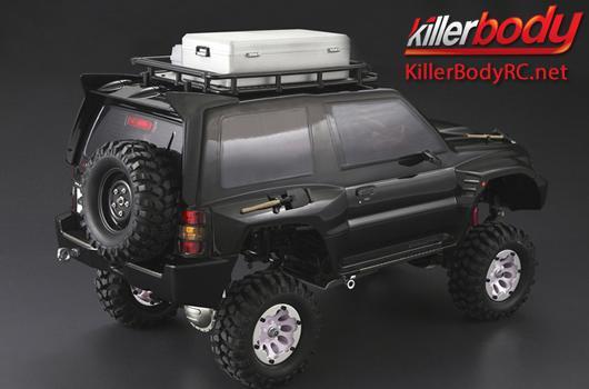 KillerBody - KBD48401 - Karosserie - 1/10 Crawler  - Fertig lackiert - Box - Mitsubishi Pajero EVO 1998 - Schwarz - fits Traxxas Telluride 4X4 & Tamiya HILUX High-Lift
