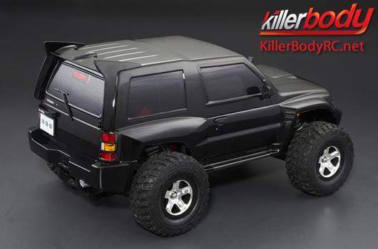 KillerBody - KBD48401 - Karosserie - 1/10 Crawler  - Fertig lackiert - Box - Mitsubishi Pajero EVO 1998 - Schwarz - fits Traxxas Telluride 4X4 & Tamiya HILUX High-Lift
