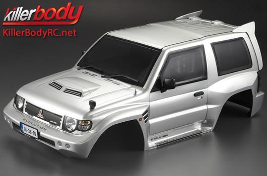 KillerBody - KBD48402 - Karosserie - 1/10 Crawler - Scale - Fertig lackiert - Box - Mitsubishi Pajero EVO 1998 - Silber - fits Traxxas Telluride 4X4 & Tamiya HILUX High-Lift