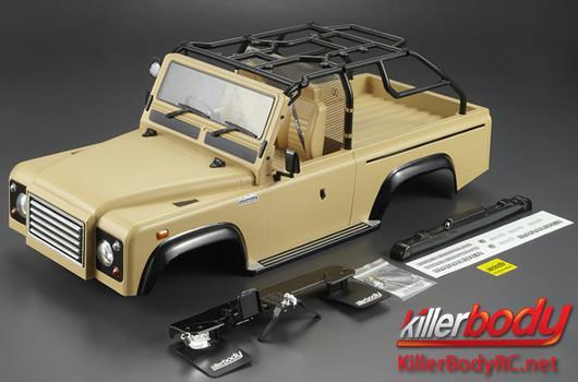 KillerBody - KBD48418 - Body - 1/10 Crawler - Scale - Finished - Box - Marauder - Mat Desert Military Color - fits Axial SCX10 Chassis
