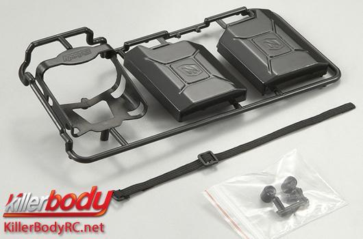 KillerBody - KBD48429 - Body Parts - 1/10 Accessory - Scale - Black Plastic Jerrican Set