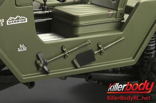KillerBody - KBD48446 - Carrozzeria - 1/10 Crawler - Scale - Finita - Box - Warrior - Verde militare opaco - per Axial SCX10 Chassis