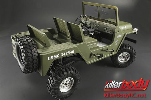 KillerBody - KBD48446 - Carrosserie - 1/10 Crawler - Scale - Finie - Box - Warrior - Vert militaire mat - fits Axial SCX10 Chassis