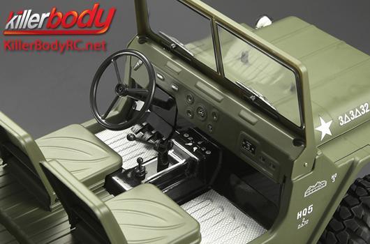 KillerBody - KBD48446 - Body - 1/10 Crawler - Scale - Finished - Box - Warrior - Mat Military Green - fits Axial SCX10 Chassis
