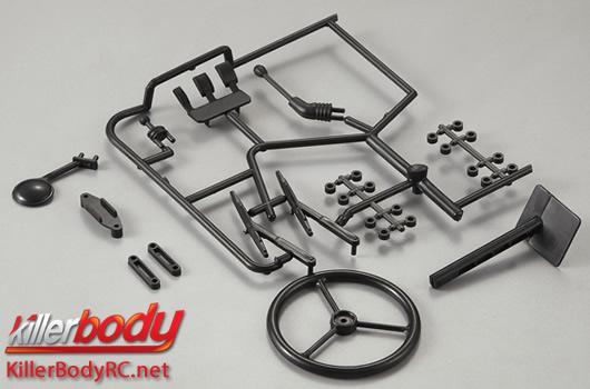 KillerBody - KBD48450 - Karosserie Teilen - 1/10 Crawler - Scale - Schwarz Plastik Teile für Warrior